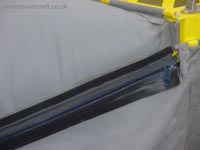 The fixings for the inflatable side of the skirt